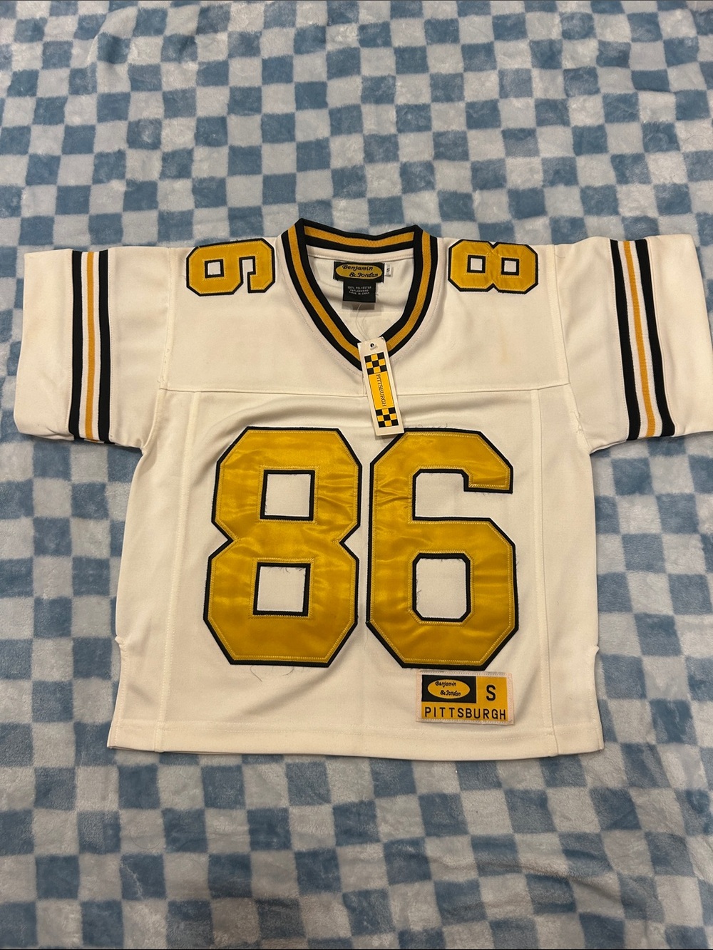 NWT Pittsburgh Yellow & White Kids Jersey - Size S